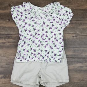 Purple Flower Shirt & Shorts